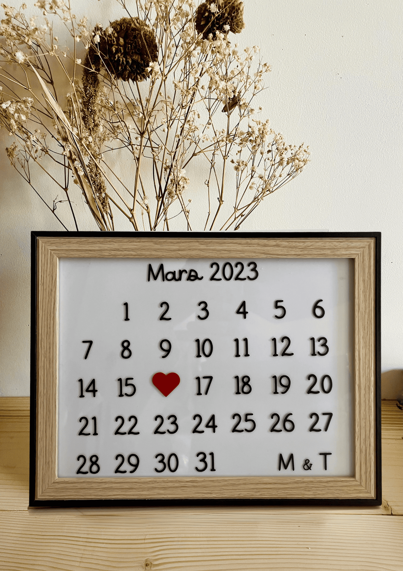 Cadre à personnaliser avec une date symbolique pour couple