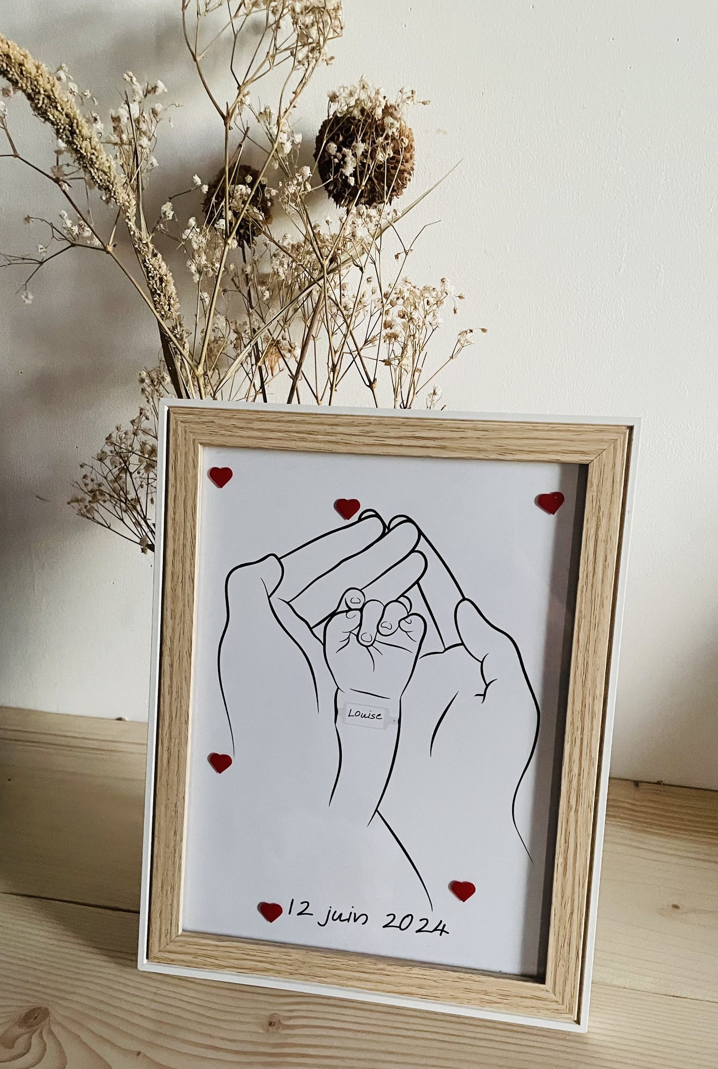 cadre de naissance bébé avec date