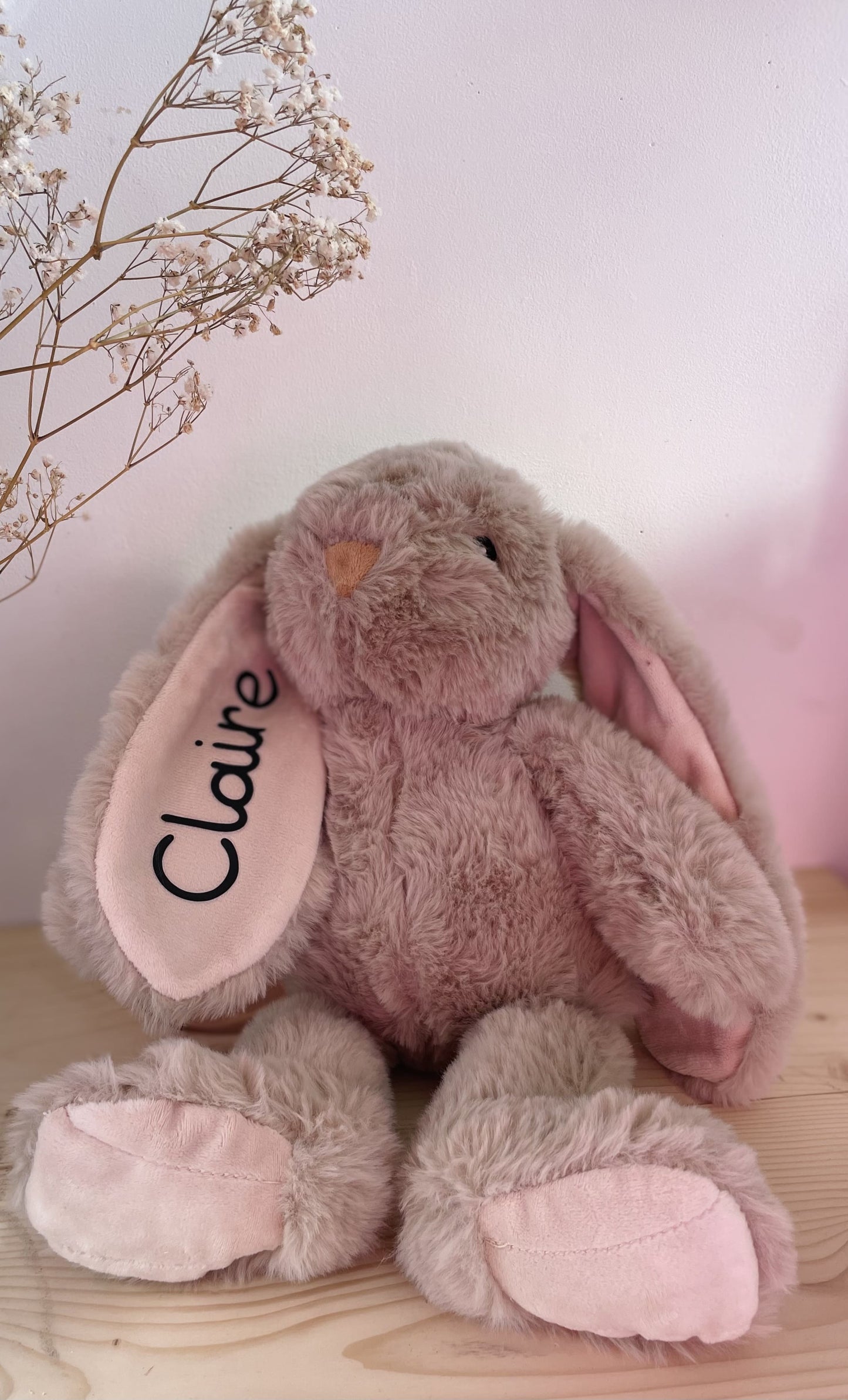 Doudou lapin à personnaliser avec le prénom