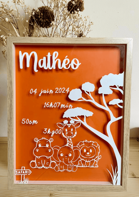 Cadre personnalisé pour famille naissance bébé
