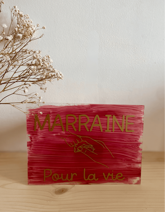 Plaque décorative marraine personnalisable