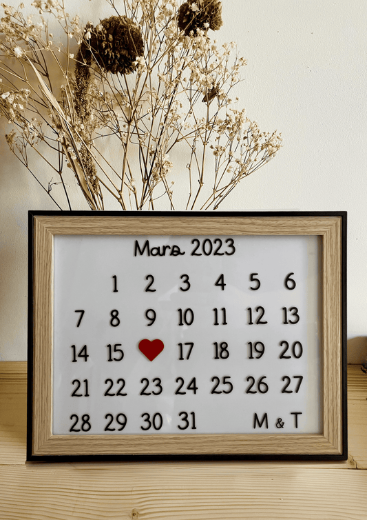 Cadre à personnaliser avec une date symbolique pour couple