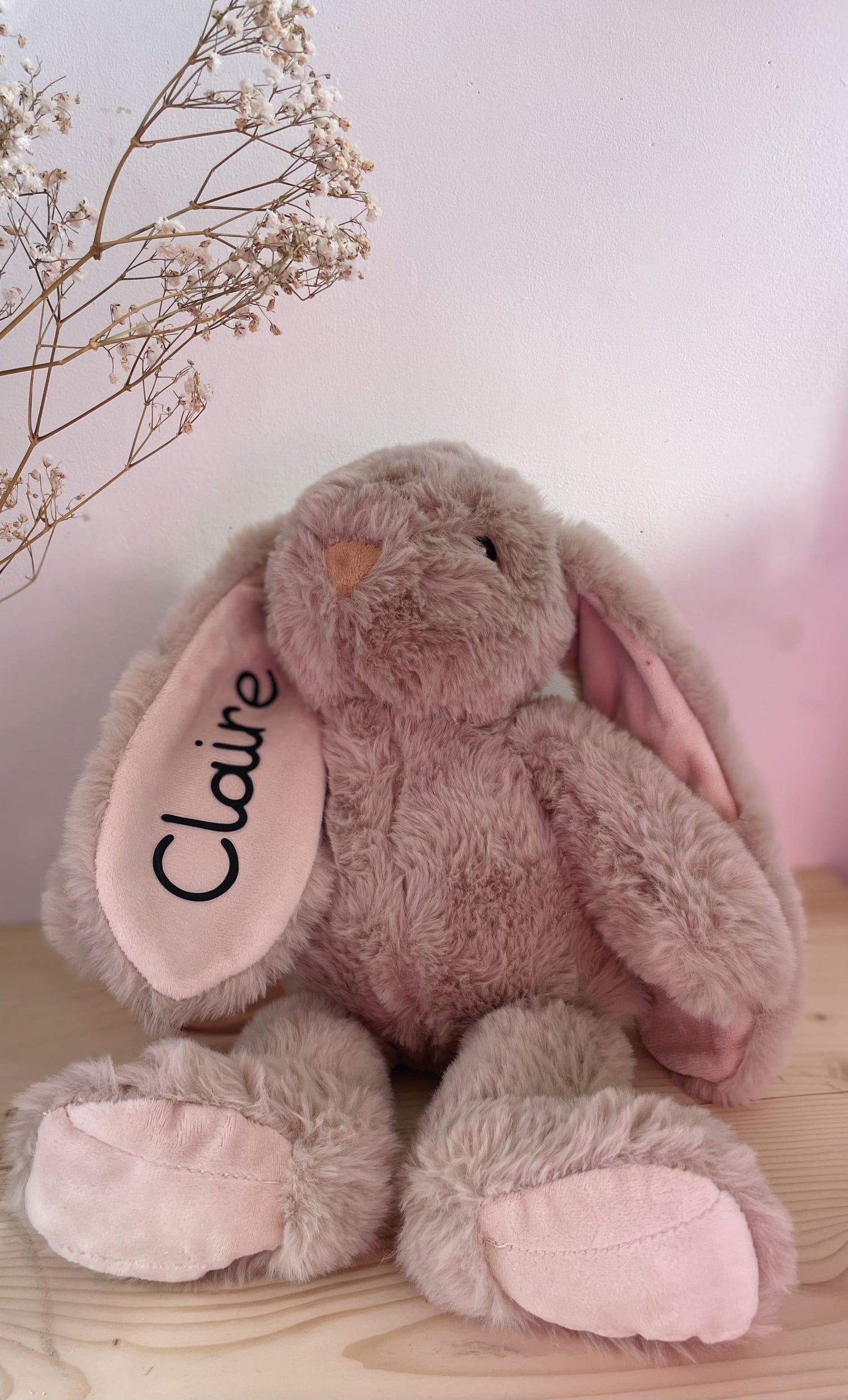 Doudou lapin à personnaliser avec le prénom