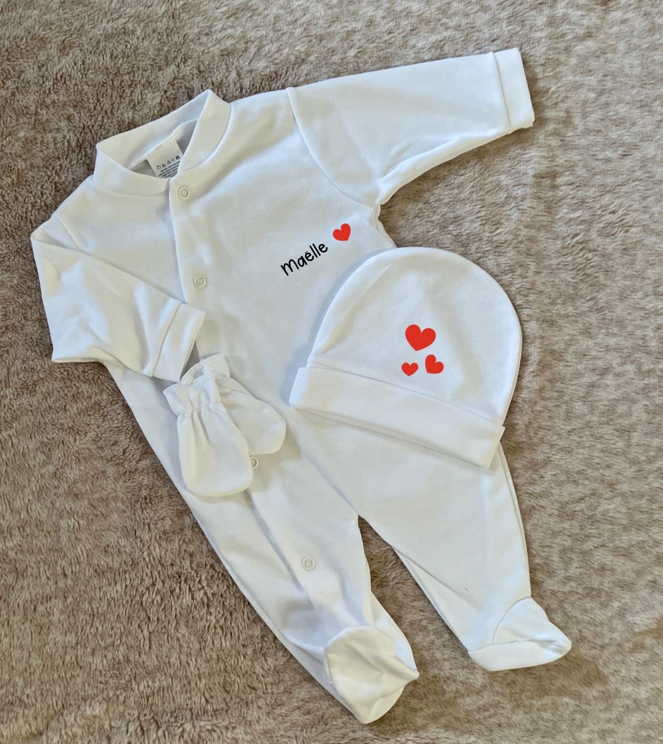 Pyjama pour bébé à personnaliser avec le prénom