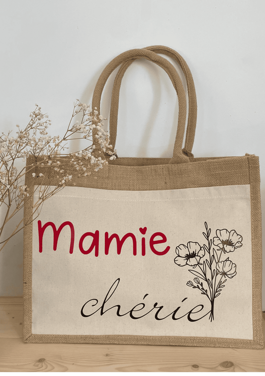 sac en toile de jute personnalisé cadeau femme